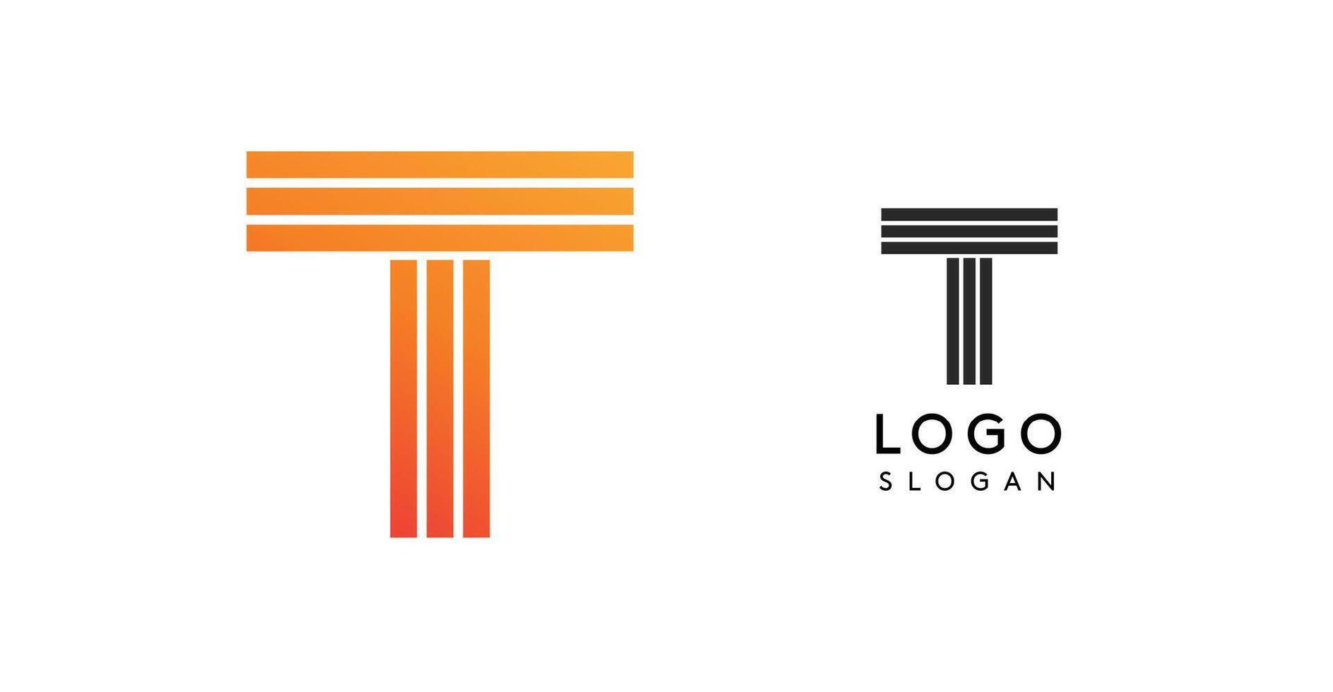 Minimalist logo design featuring the letter T in a monogram style. Clean, modern, and professional, ideal for corporate branding, tech companies, or business identities. illustration vector