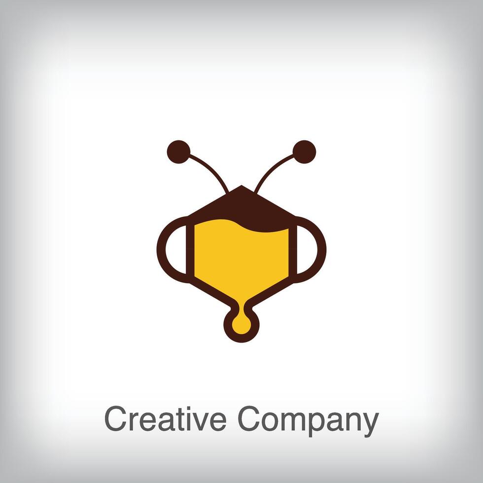 Creative honey bee modern logo. Unique color transitions. Corporate company and ecology-nature icon. vector