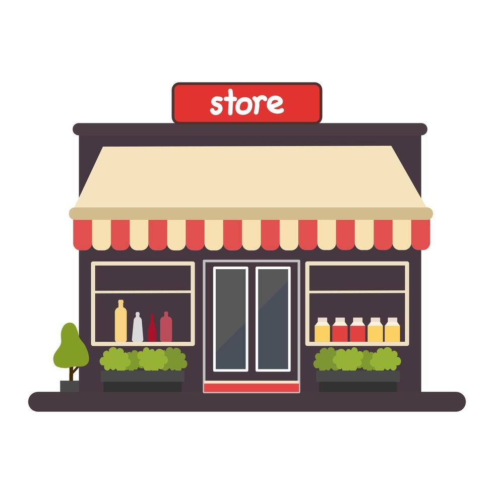 Store icon flat design on white background. vector