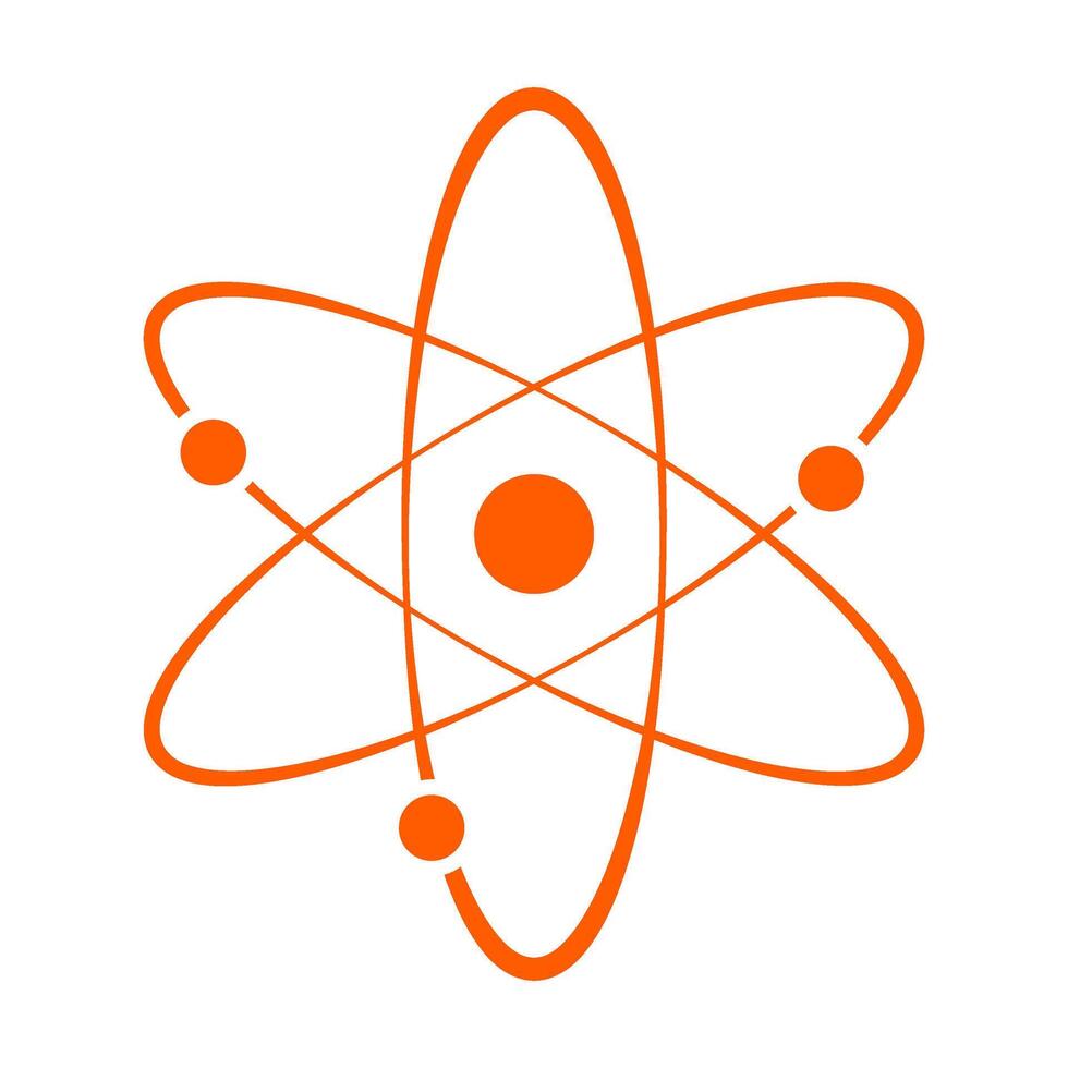 Atom molecule icon on white background. vector