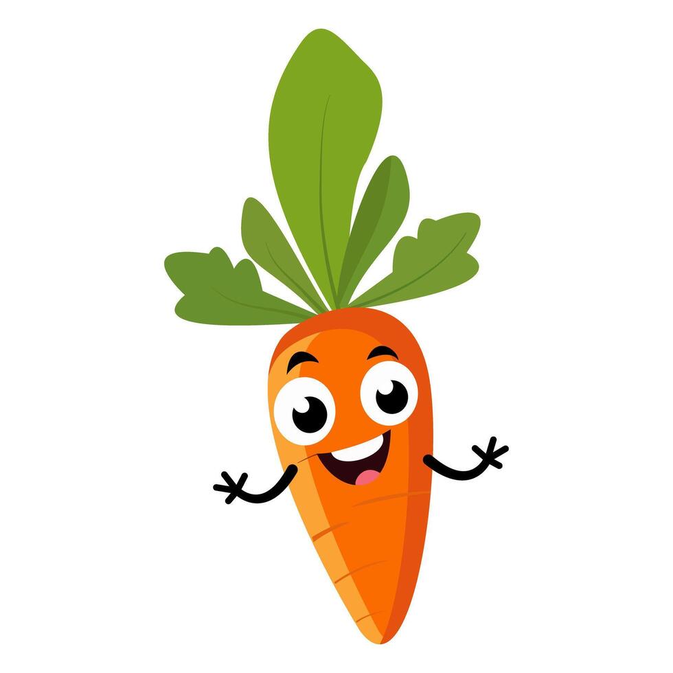kawaii Carrots icon on white background. vector