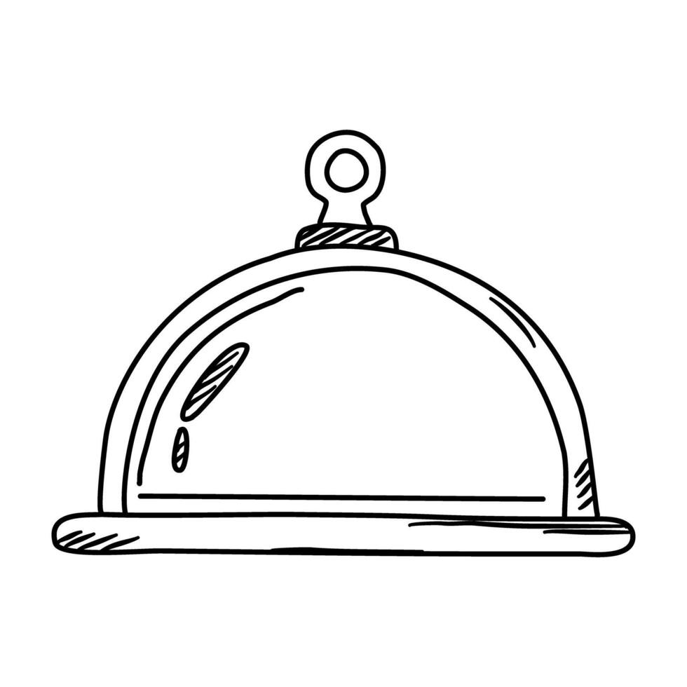 Hotel Bell hand drawn icon on white background. vector
