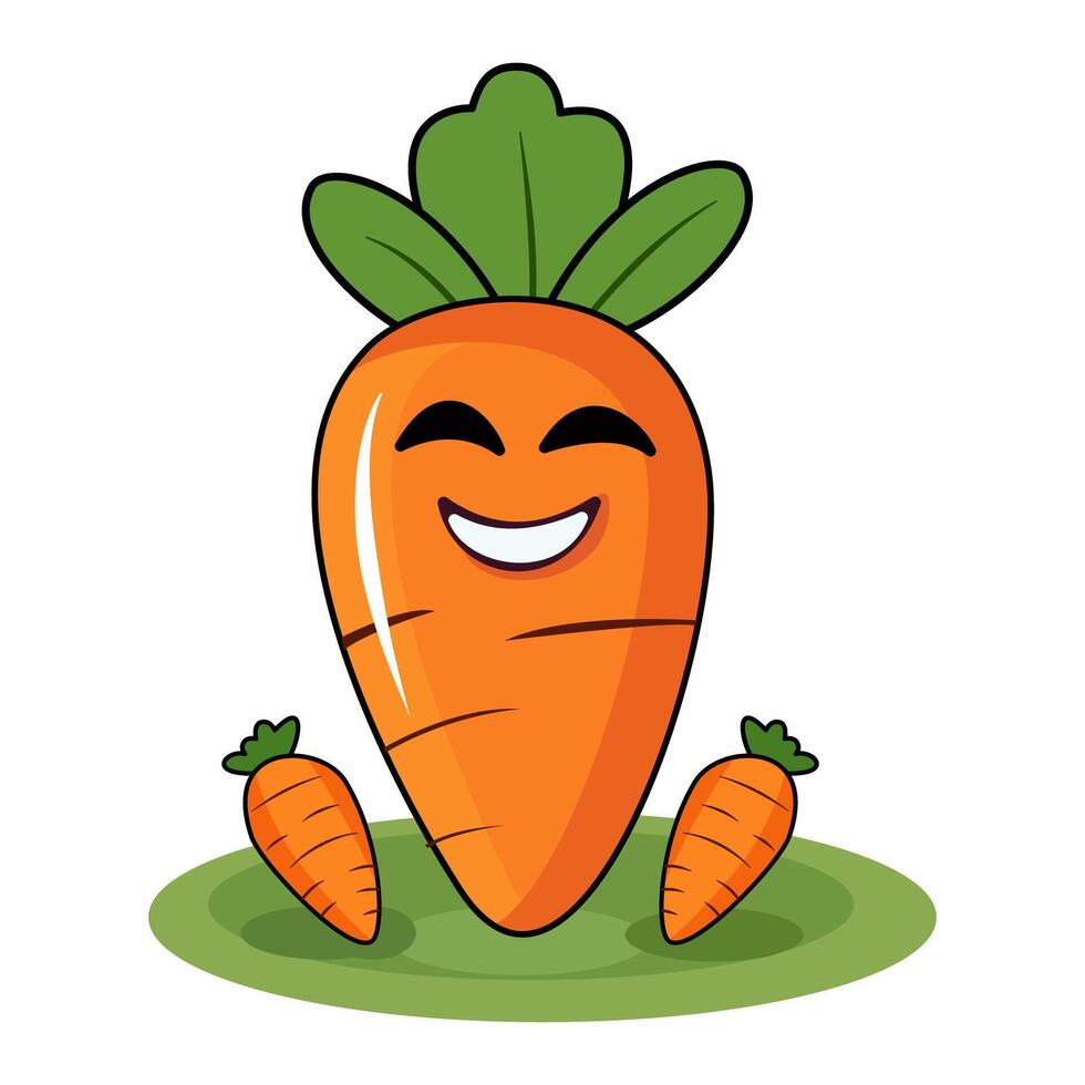 kawaii Carrots icon on white background. vector