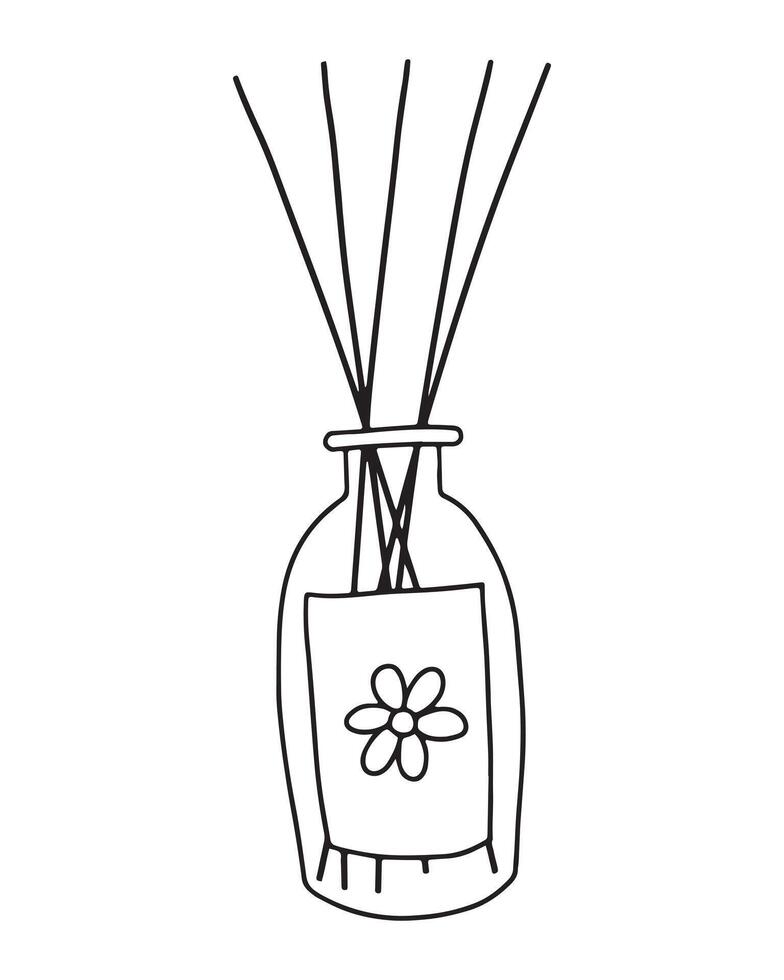 Aroma diffuser sticks sketch vector