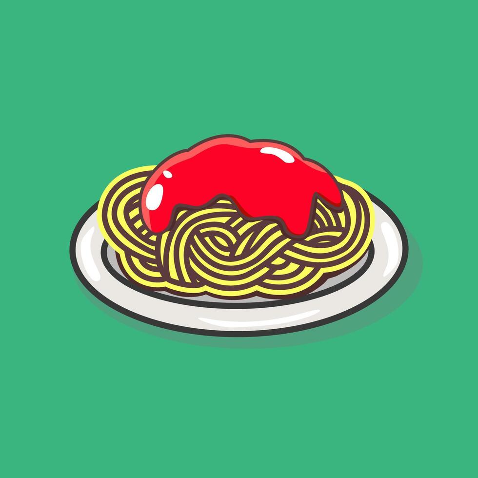 Healthy spaghetti Illustrations vector