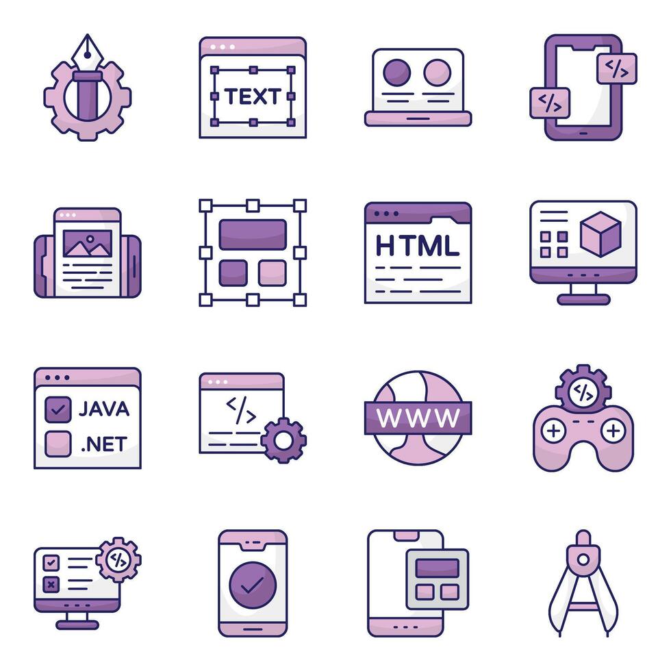 Set of Designing and Programming Flat Icons 48208182 Vector Art at Vecteezy