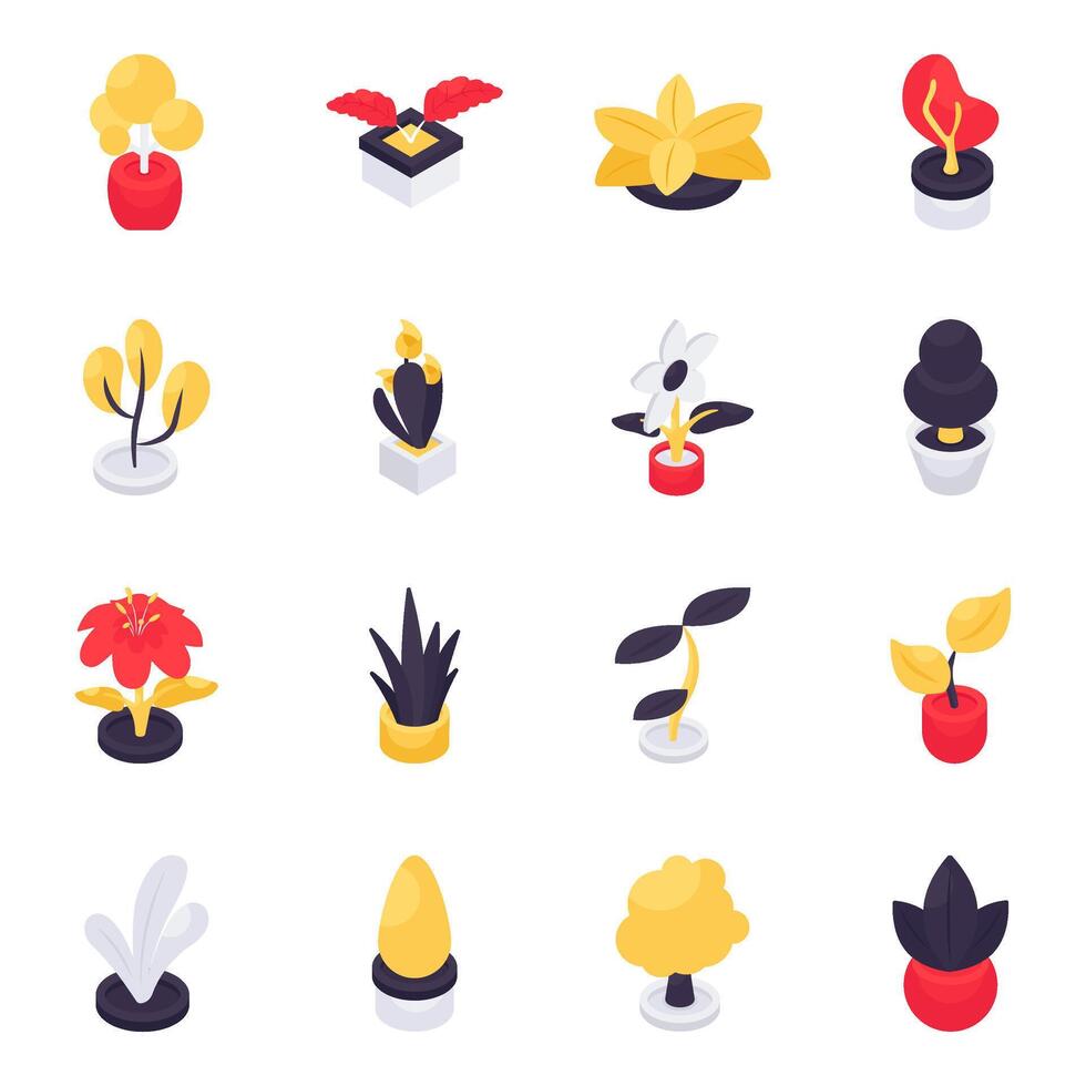 Set of Bloom Flat Icons vector