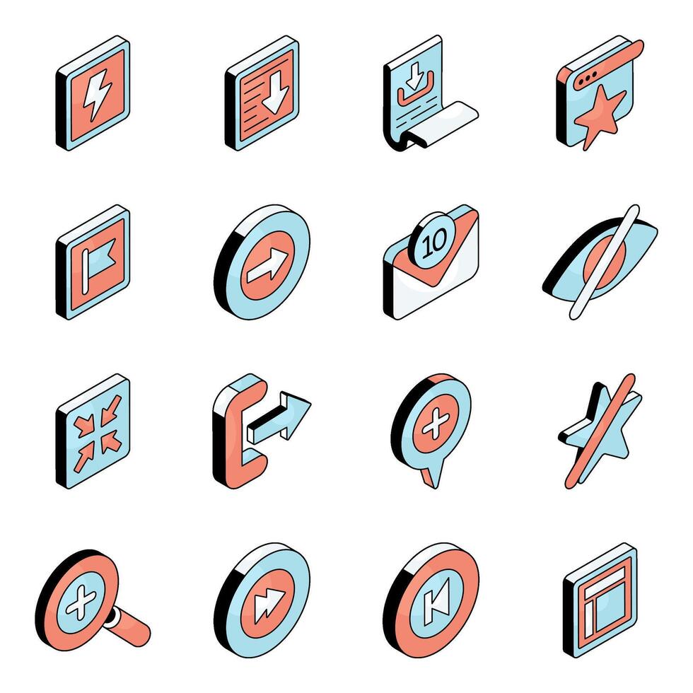 Set of User Interface Flat Icons vector
