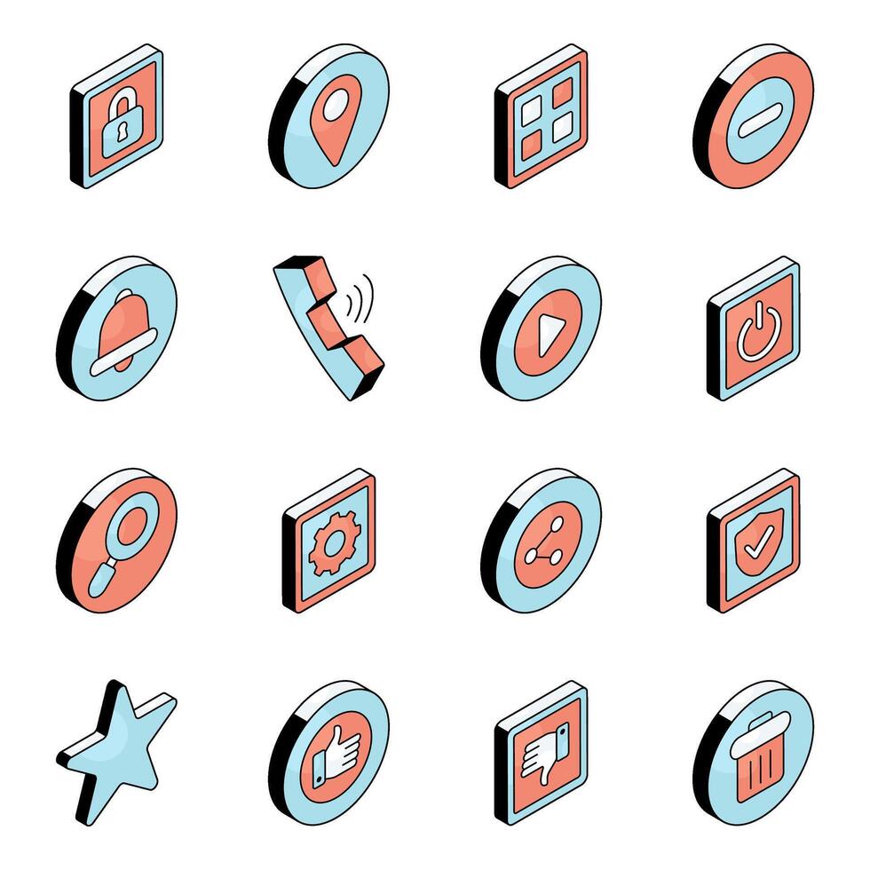 Set of Ux Flat Icons vector