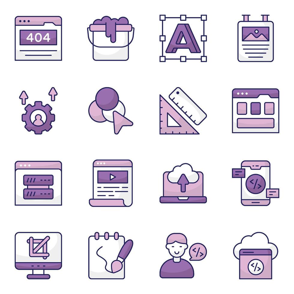 Set of Web Flat Icons vector