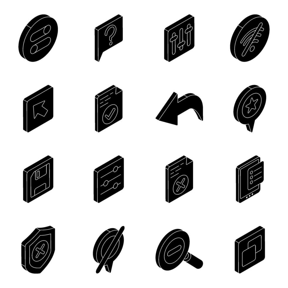 Set of Interface Solid Icons 48208229 Vector Art at Vecteezy