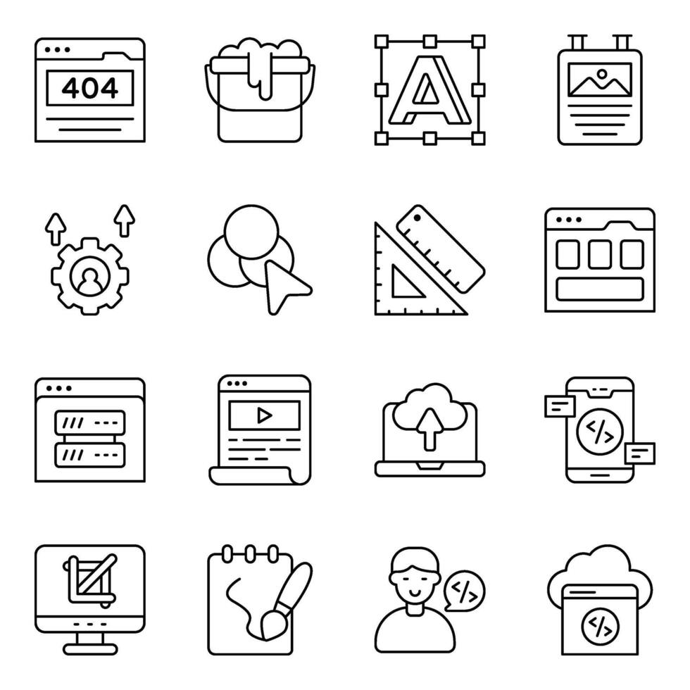 Set of Web Linear Icons vector
