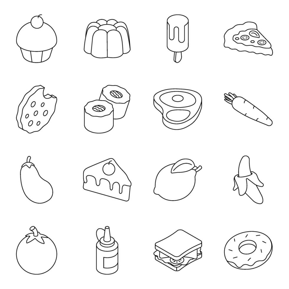 Pack of Food Linear Icon vector