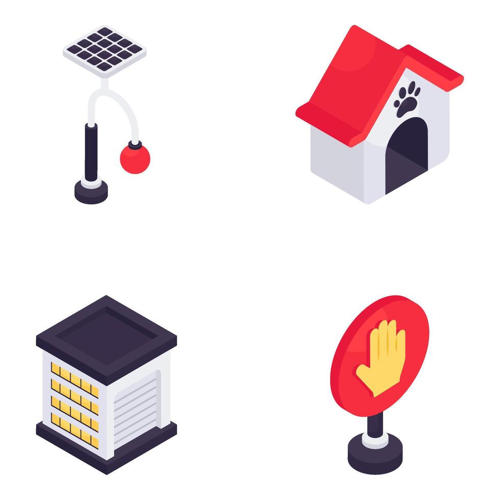 Set of Isometric Icons vector