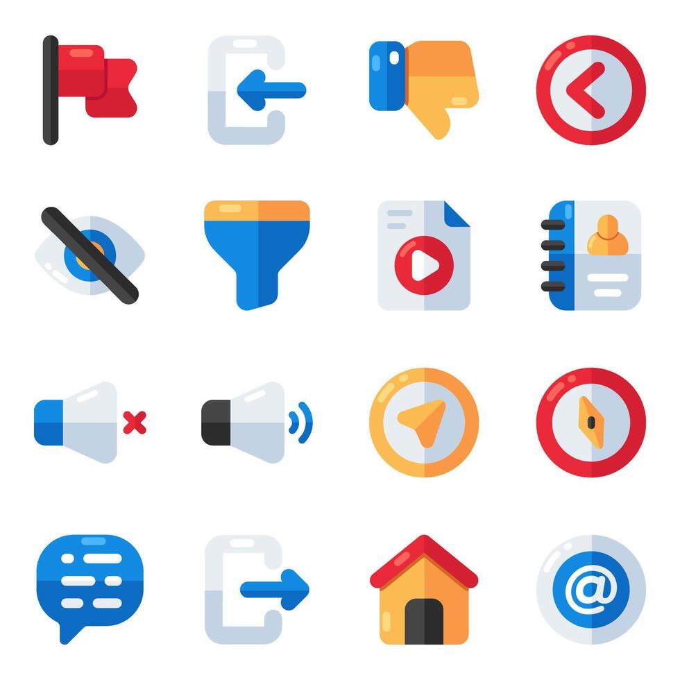 Set of User Interface Flat Icons vector