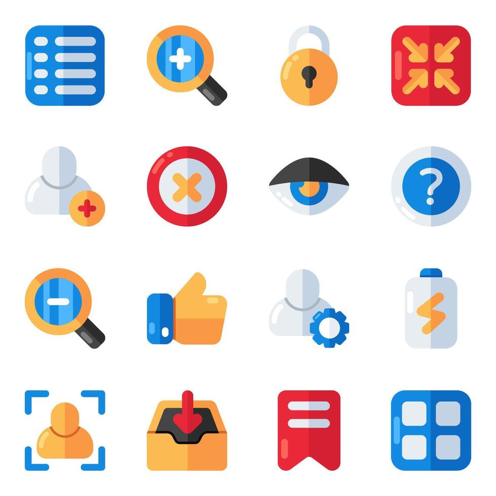 Set of Ui Flat Icons vector