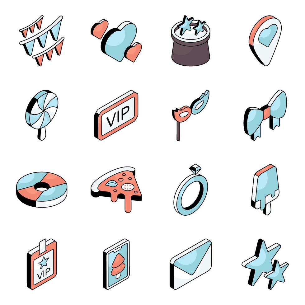 Pack of Celebration Flat Icon vector