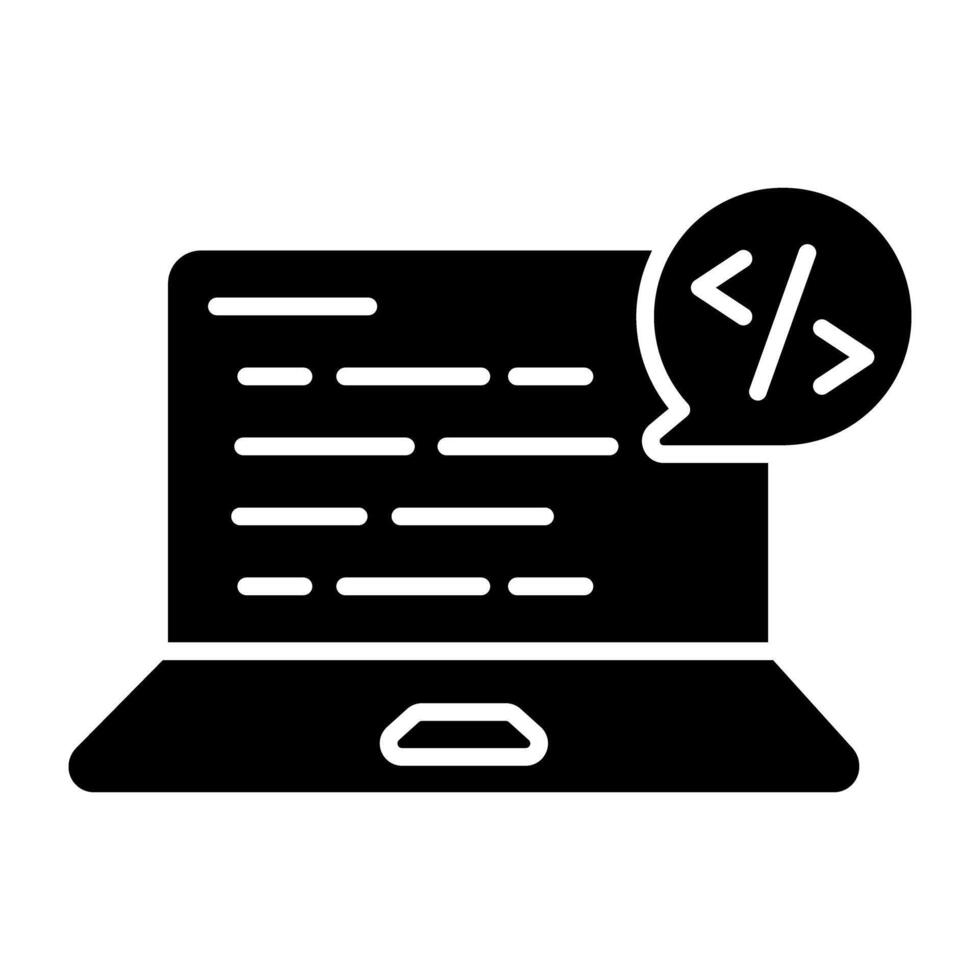 Conceptual flat design icon of system coding vector