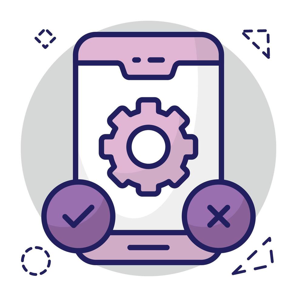 A unique design icon of mobile setting vector