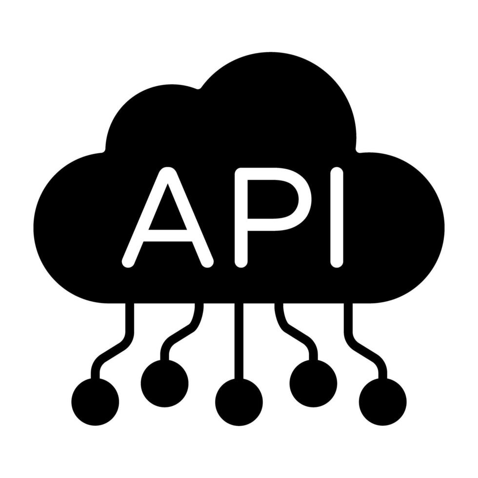 A colored design icon of cloud api vector
