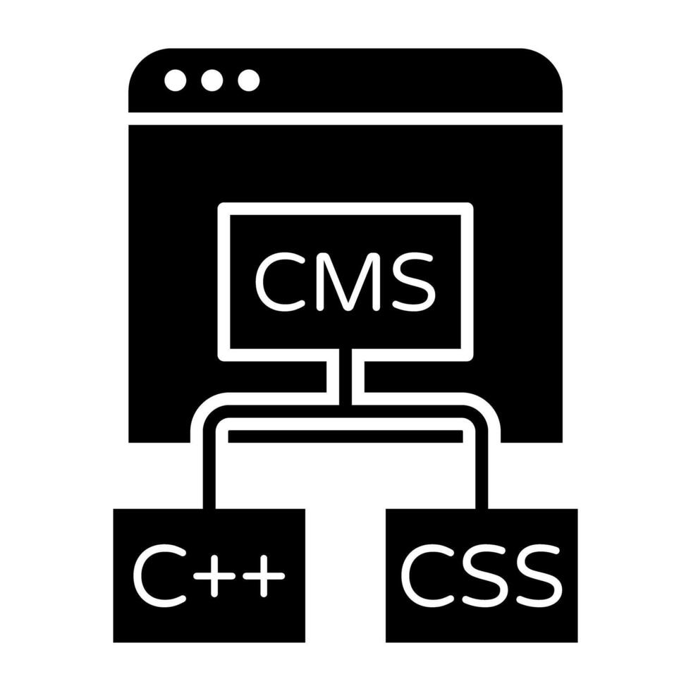 A flat design icon of web coding vector