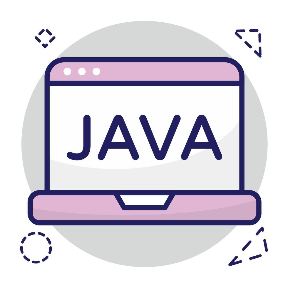 A flat design icon of java website vector