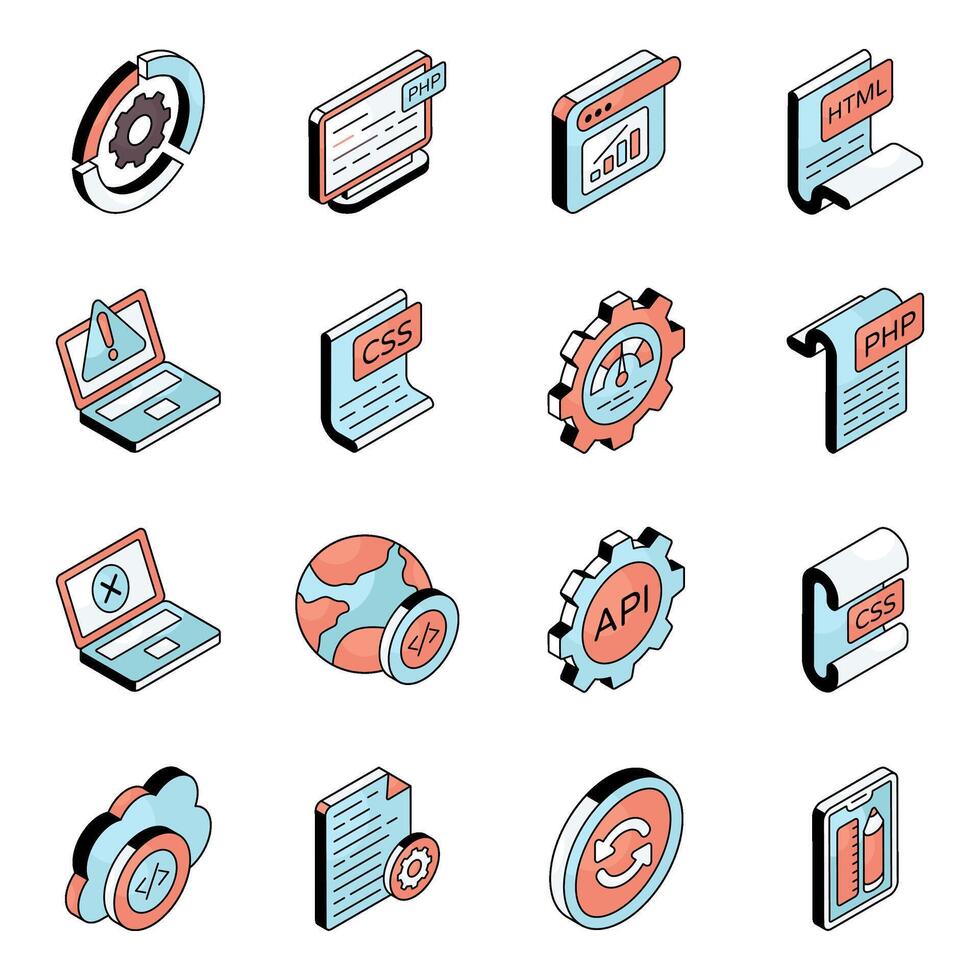 Set of Design Development Flat Icons vector