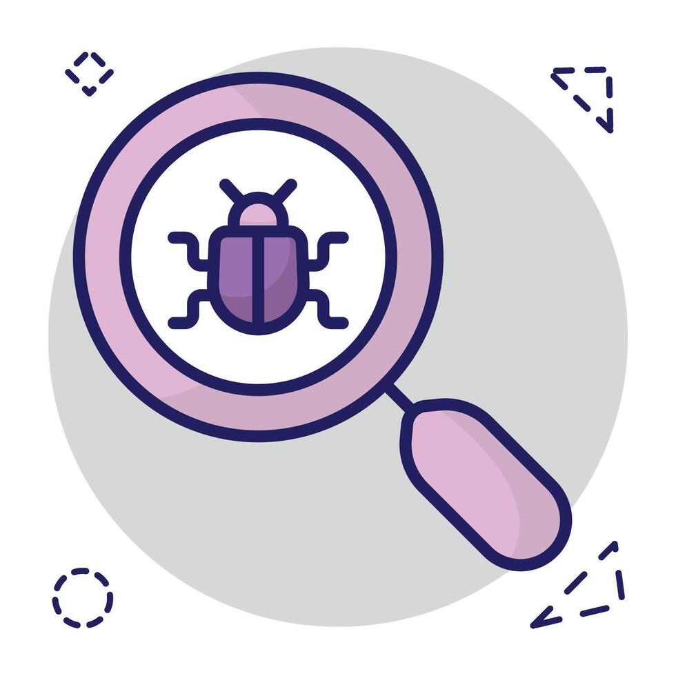 Virus under magnifying glass, debugging 48208501 Vector Art at Vecteezy