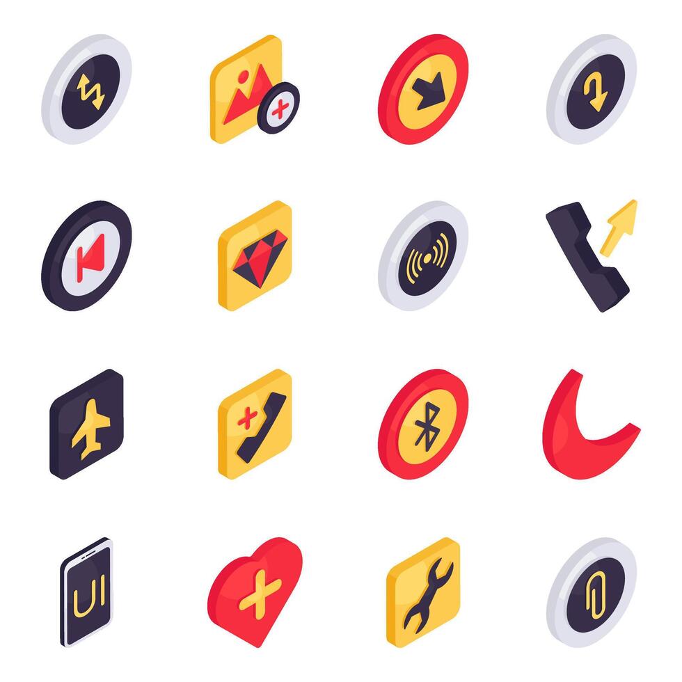 Set of Editable Isometric Icons vector