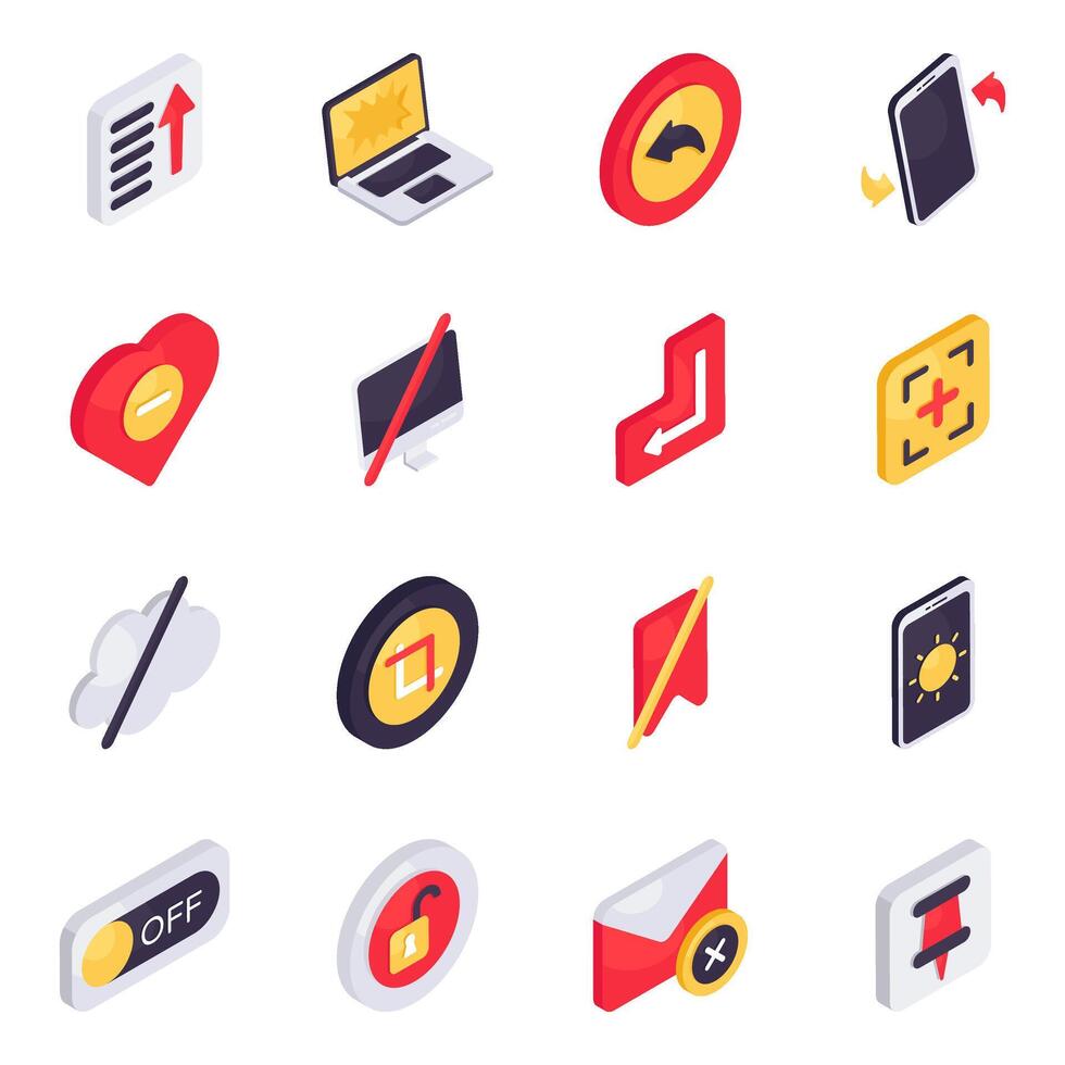 Set of Modern Isometric Icons vector