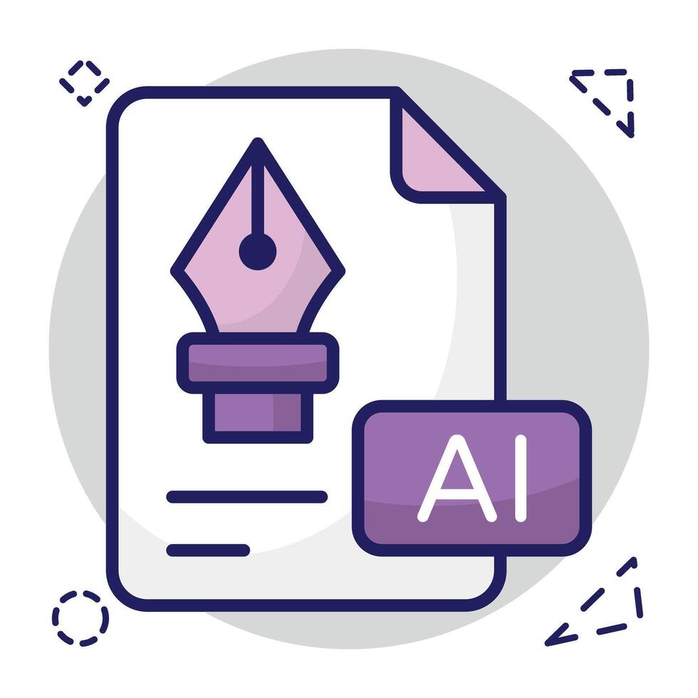 Editable design icon of ai file vector