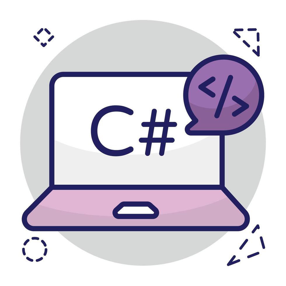 Conceptual flat design icon of system coding vector