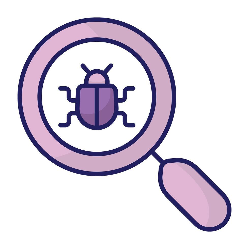 Virus under magnifying glass, debugging 48208613 Vector Art at Vecteezy