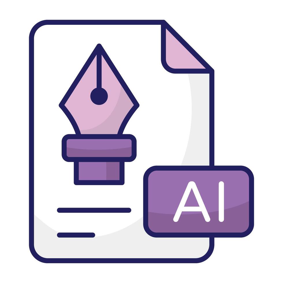 Editable design icon of ai file vector