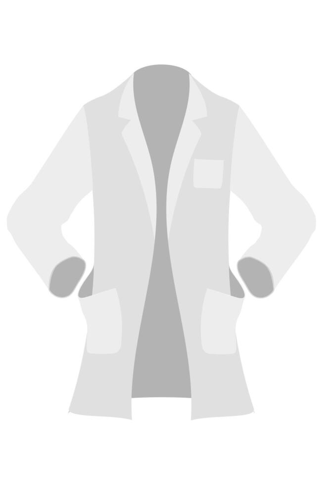 doctor in a robe, uniform, work clothes flat style illustration isolated on white background vector
