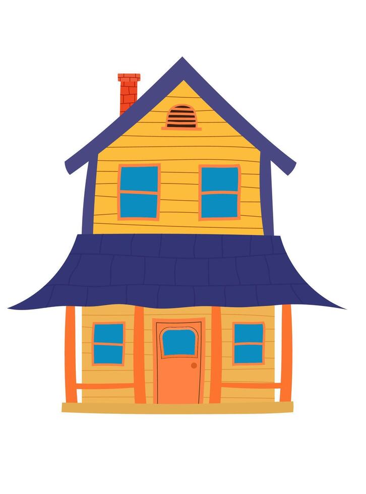 flat style house private building real estate illustration isolated on white background vector