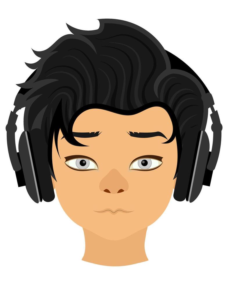 face young man with different hairstyles flat style illustration isolated on white background vector