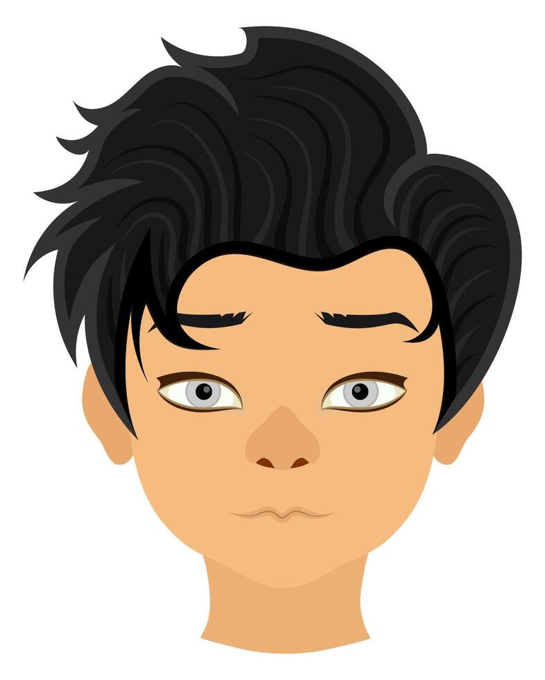 face young man with different hairstyles flat style illustration isolated on white background vector