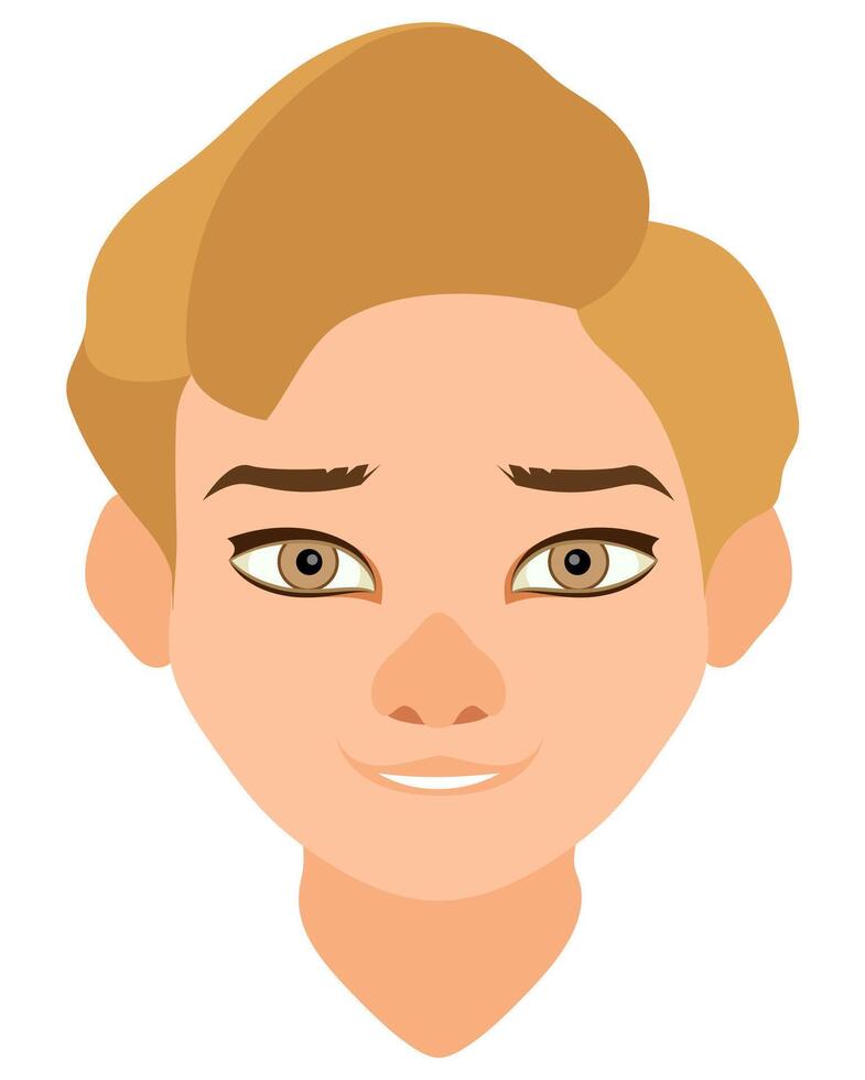 face young man with different hairstyles flat style illustration isolated on white background vector