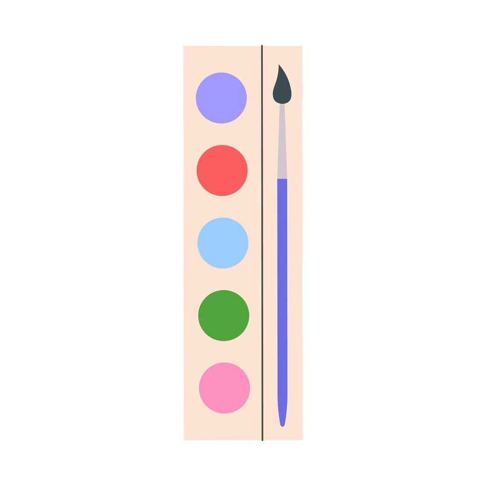 Art palette with paint brush. illustration. vector