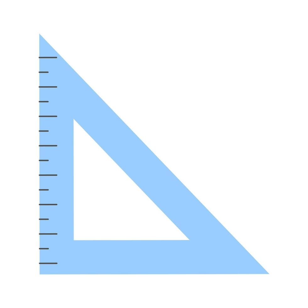 Triangle ruler . School supplies. illustration. vector