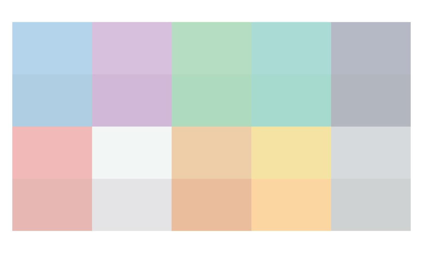 Collection of pastel colors, aesthetic colors pallets vector