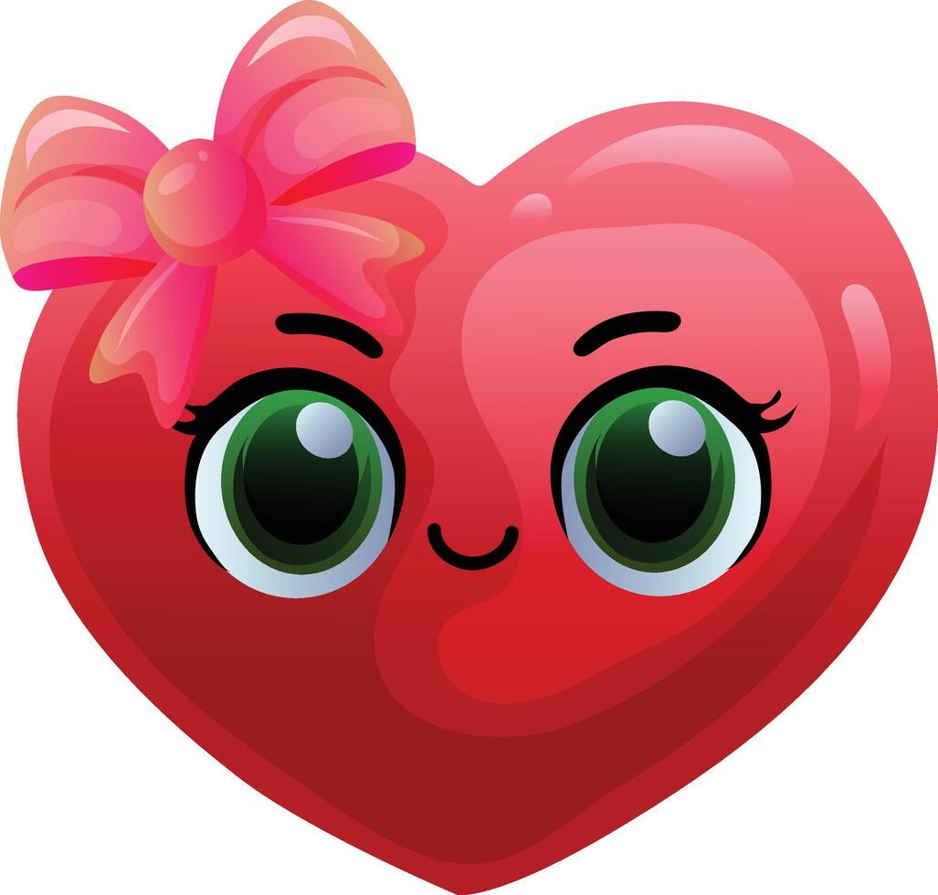 cute vivid cartoon heart shape clip art for media social like icon vector