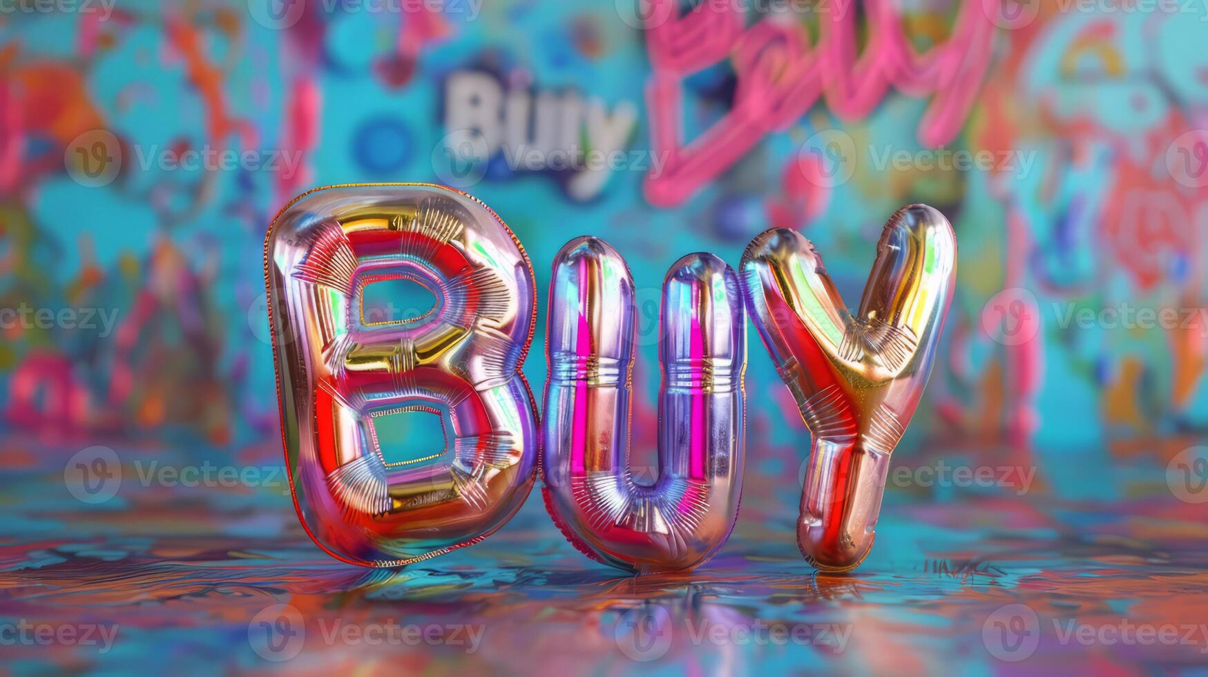 Glossy Surface Buy concept creative art poster. photo