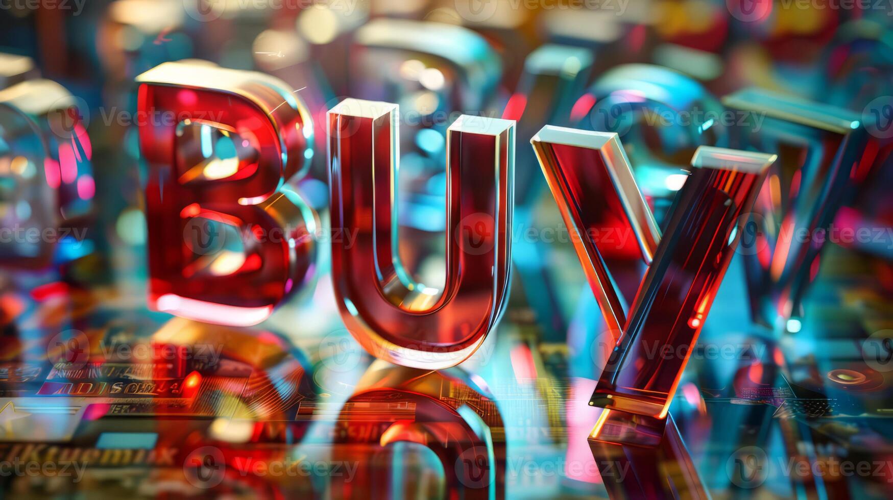 Glossy Surface Buy concept creative art poster. photo
