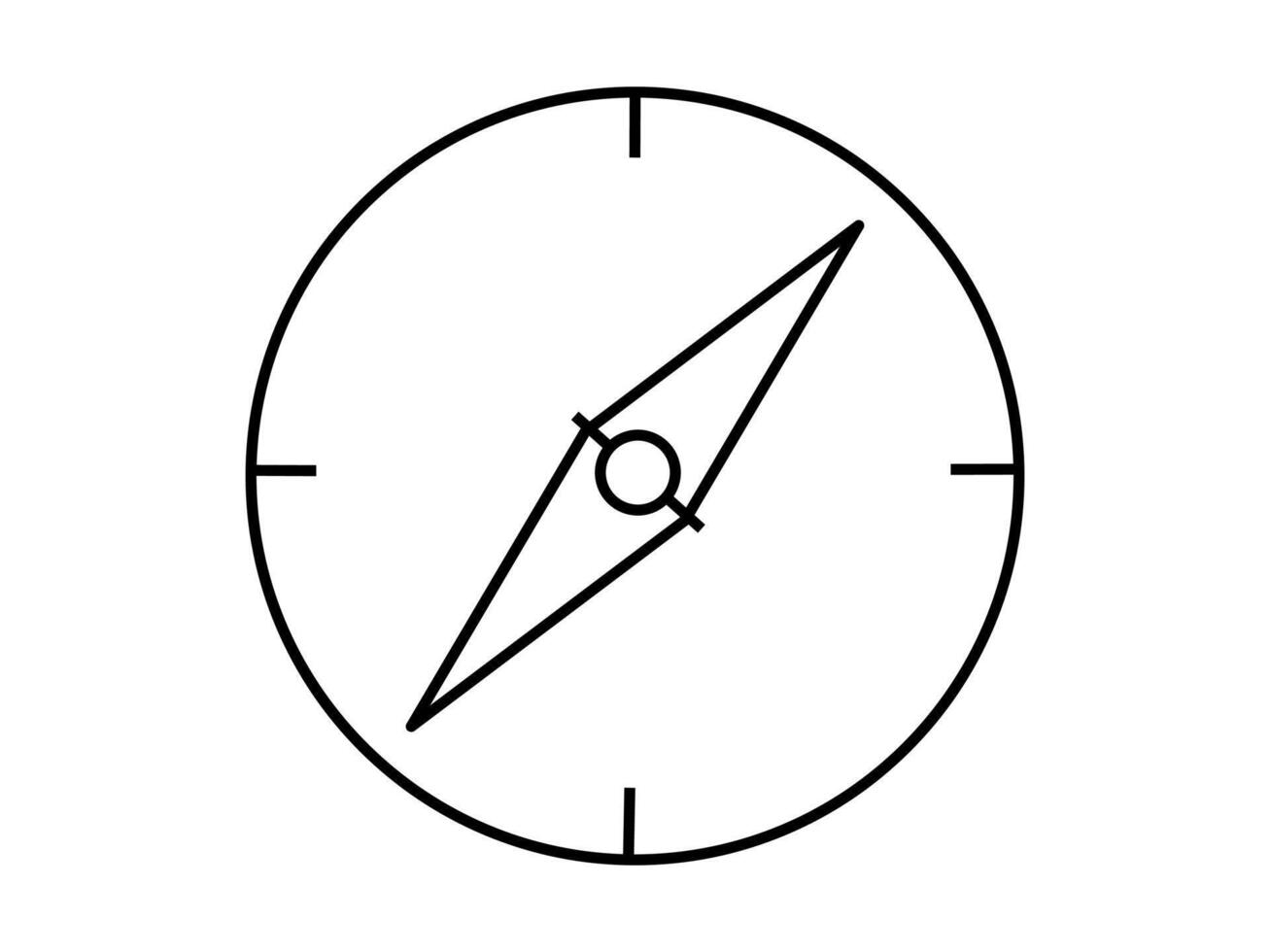 Hand drawn cute outline illustration compass. Flat direction choice in outline doodle. Business planning icon. Navigation guide. Strategy solution. Way decision. Searching opportunity. Isolated vector