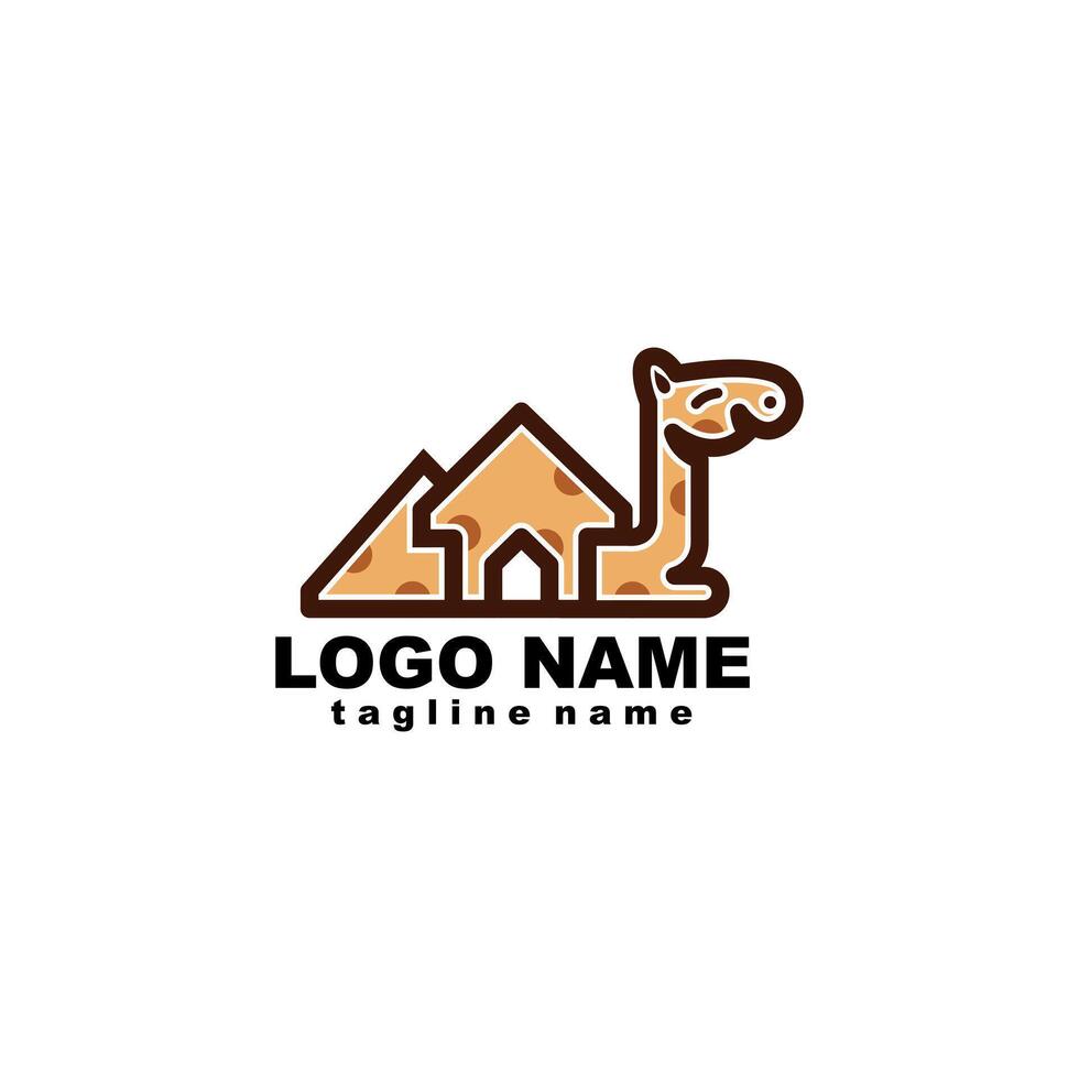 camel house Logo design vector