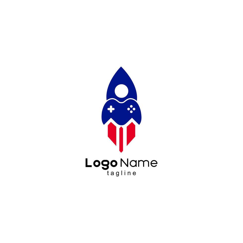 console rocket logo design vector