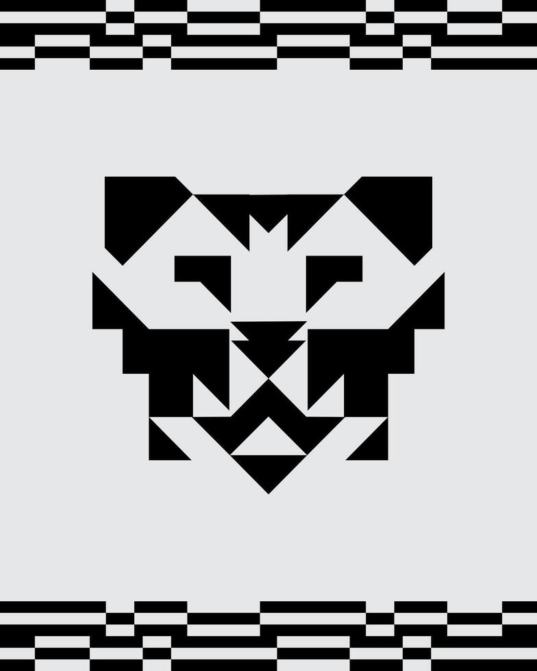Animal artwork illustration wall print art t shirt design mosaic 8 bit computer editable vector