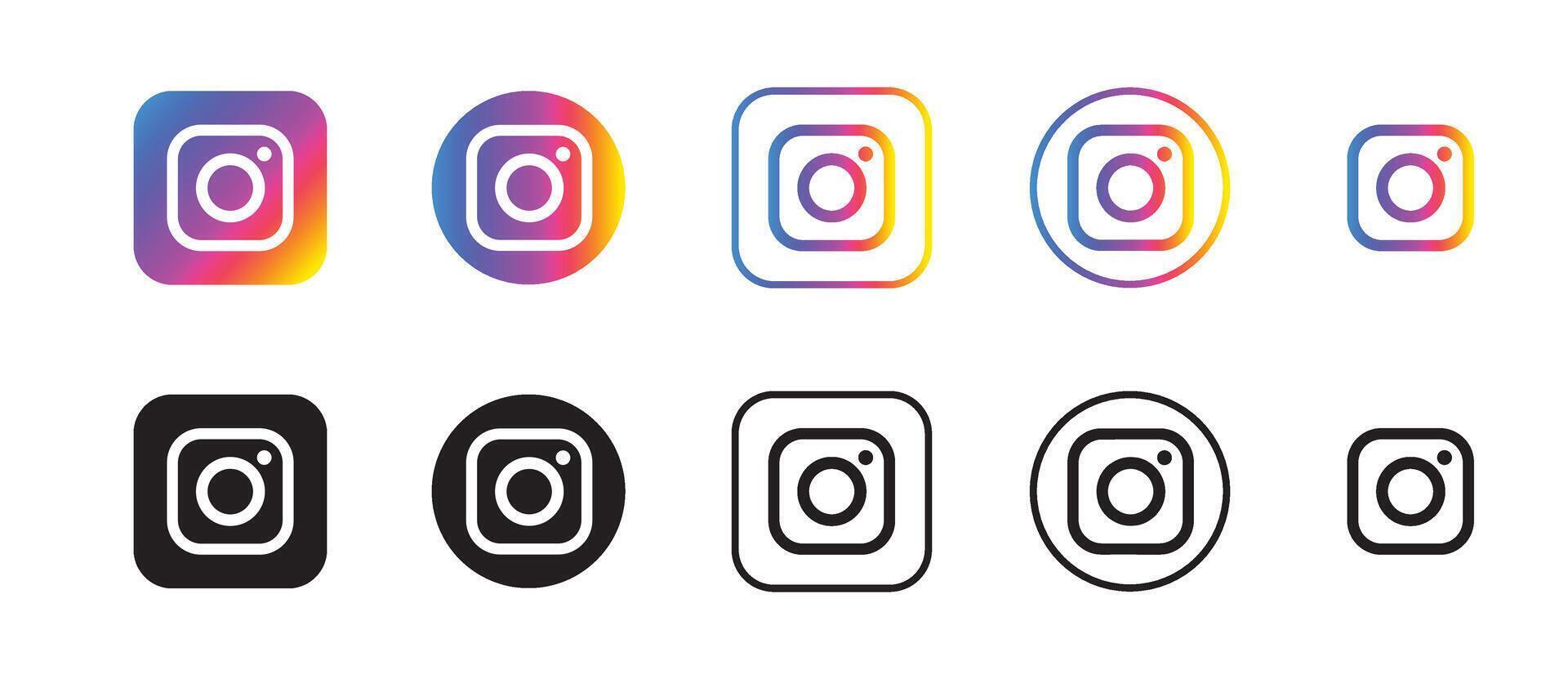 Instagram icons set Free Download, Instagram logo set Clip art vector